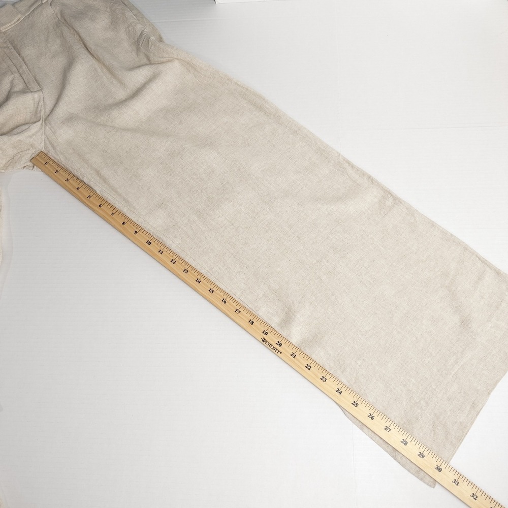 Abercrombie Fitch Linen Blend High Rise Wide Leg Trouser Pant Women 30/10L Beige - Picture 5 of 16